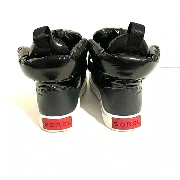Sorel Black Size 6 Joan of Arctic Next Lite Strap Puffy Boots Hi-Top Black Shiny - Picture 4 of 11